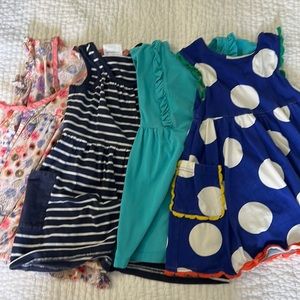 Size 3 dresses: tea collection, Hanna Andersson, and Boden